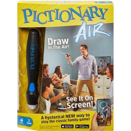 Mattel Game, Pictionary Air, w/Pen, f/2 Teams, 112 Clue Cards, MI MTTGGC71